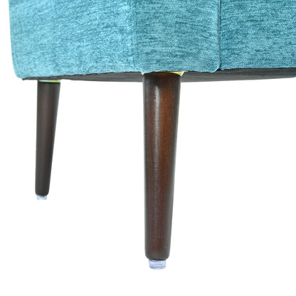 Accent Chair, Boucle Chair, Barrel Chair, Fabric Armchair Club Chair, Upholstered Arm Chair With Solid Wood Legs, Waist Pillow, Padded Single Chair For Living Room / Bedroom / Study / Waiting Room - Teal
