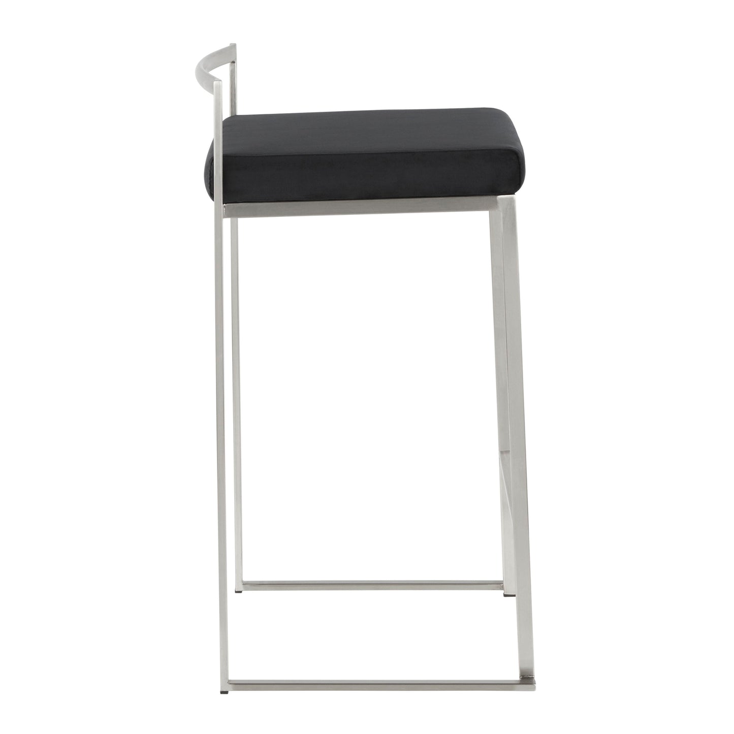 Fuji - Contemporary, Stackable Counter Stool (Set of 2) - Black