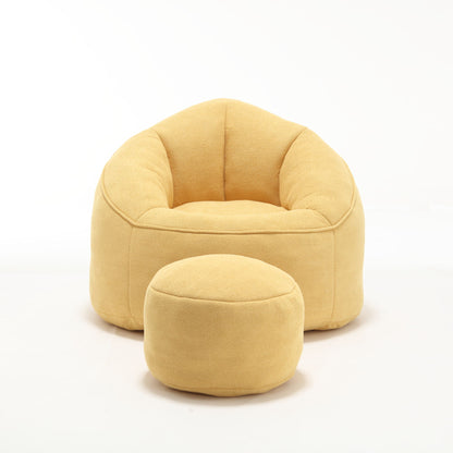 Bedding Bean Bag Sofa Chair High Pressure Foam Bean Bag Chair Adult Material With Padded Foam Padding Compressed Bean Bag With Footrest - Yellow