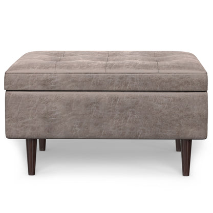Shay - Mid Century Small Coffee Table Storage Ottoman - Gray