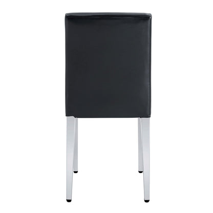 (Set of 2) Backrest Chairs With Metal Legs, They Are Ideally Suited For Minimalist And Contemporary Home Styles - Black / Silver