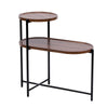 Small Coffee Tables 2 Tier Modern Sofa Side Table With Wood Storage Shelf Living Room End Tables Nightstands - Walnut Brown