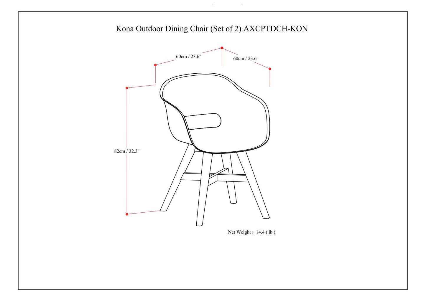 Kona - Outdoor Dining Chair In Plastic (Set of 2) - Taupe