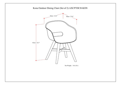 Kona - Outdoor Dining Chair In Plastic (Set of 2) - Taupe
