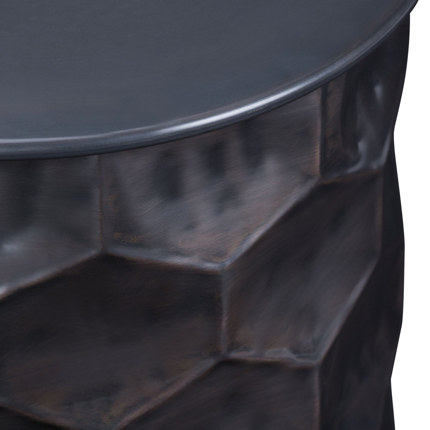 Whitney - Metal Storage Side Table - Antique Bronze