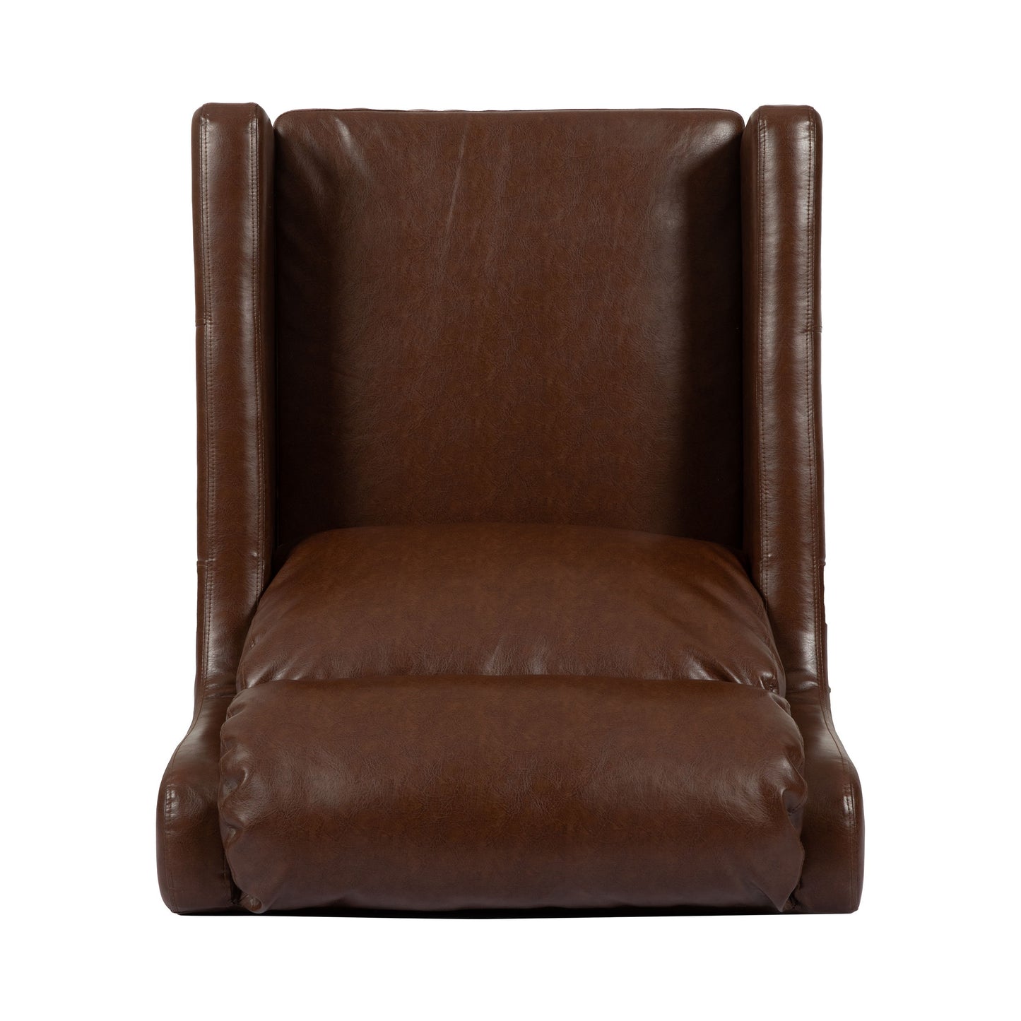 Contemporary Club Chair With Waterfall Back - Dark Brown