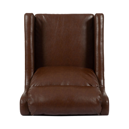 Contemporary Club Chair With Waterfall Back - Dark Brown