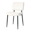 Modern Dining Chair Fabric Upholstered Chairs With Black Metal Legs For Home And Bedroom (Set of 2) - Beige