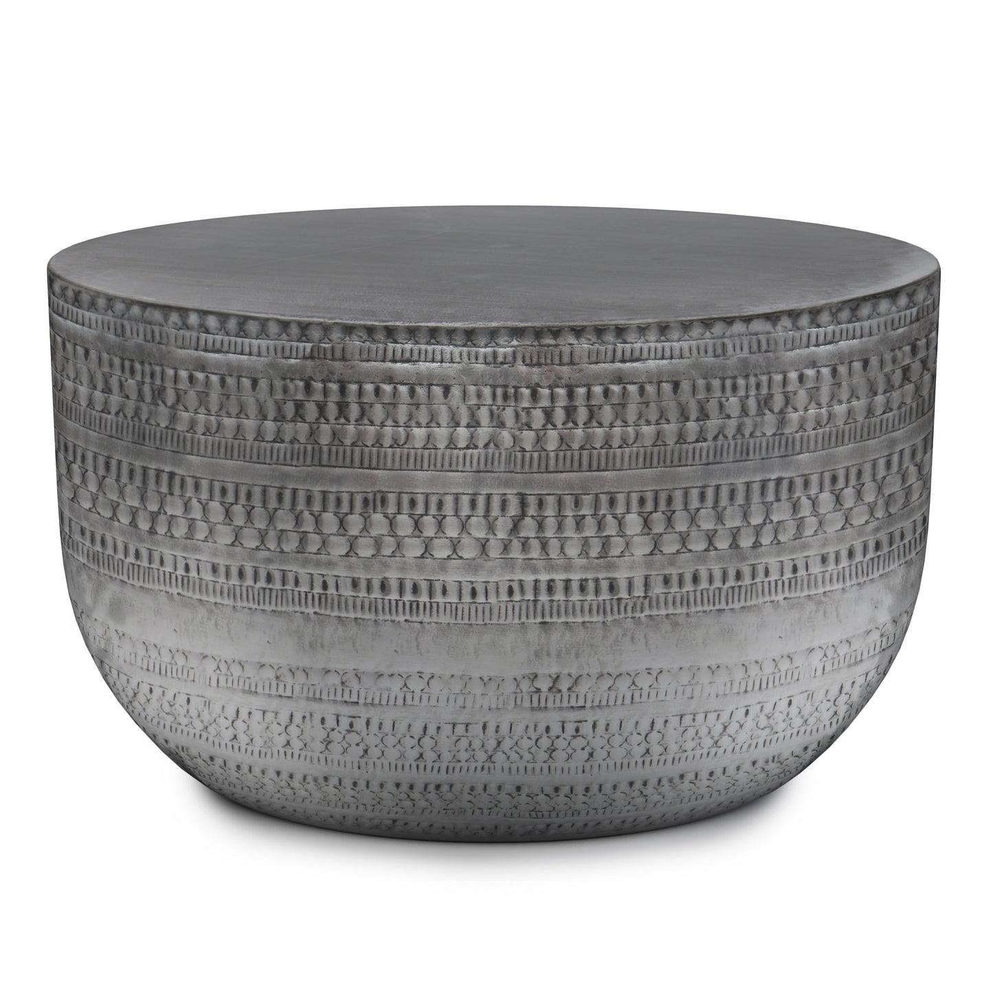 Johnsen - Metal Coffee Table - Antique Silver