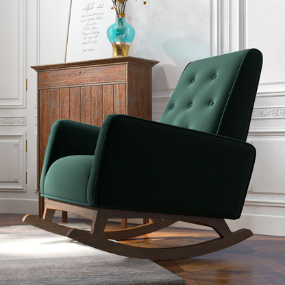 Demetrius - Solid Wood Rocking Chair - Green