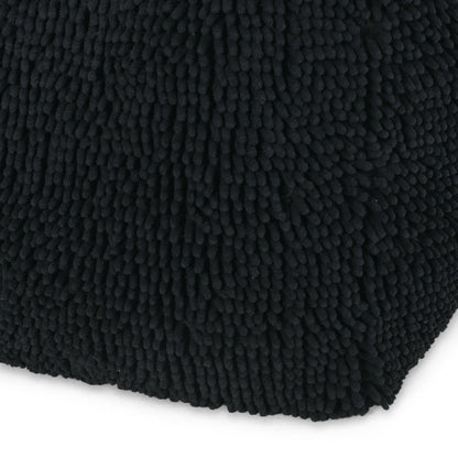 Spongy - Microfiber Square Pouf, Cozy Seating - Dark Charcoal