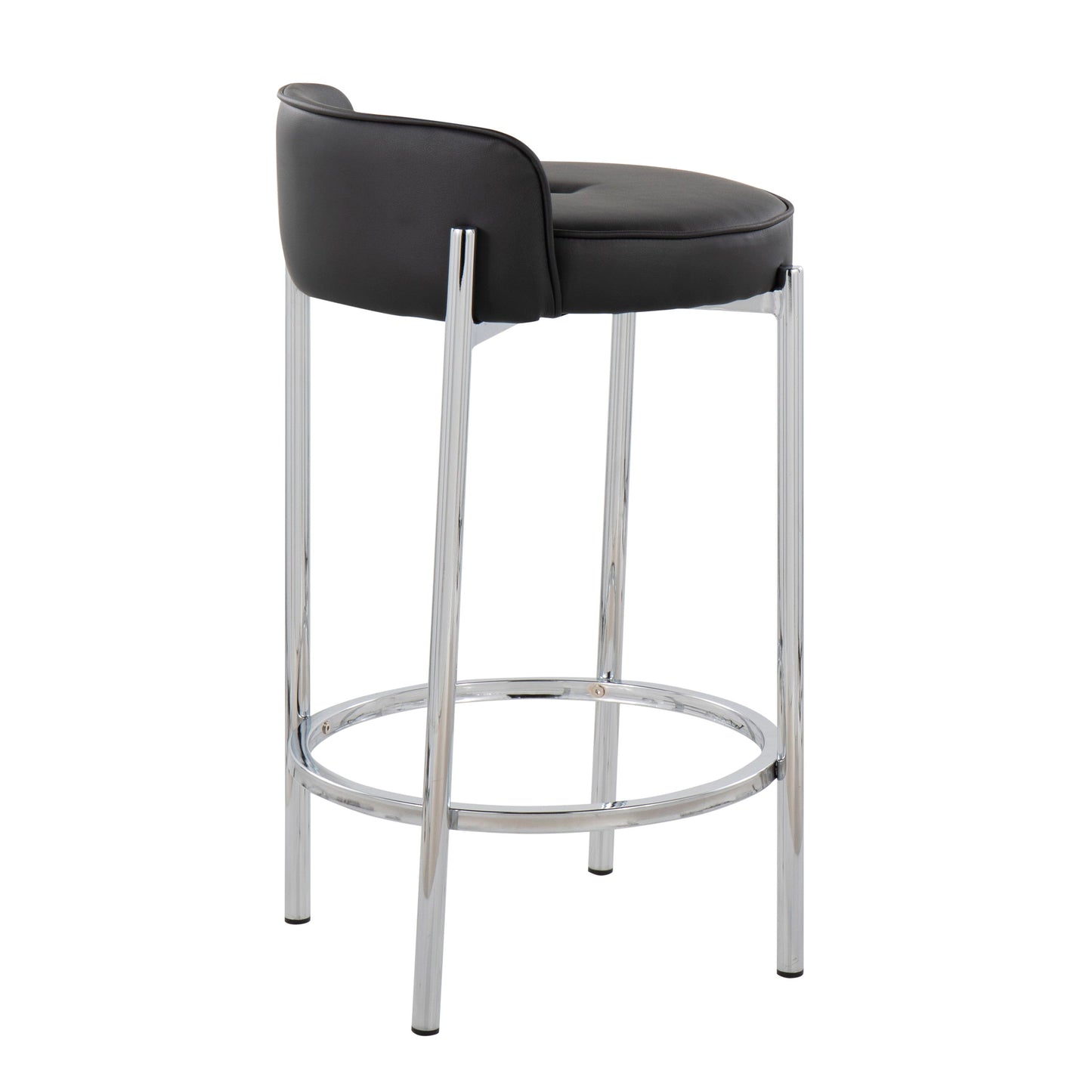 Chloe - Contemporary Counter Stool (Set of 2) - Chrome / Black