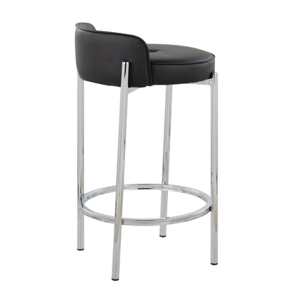 Chloe - Contemporary Counter Stool (Set of 2) - Chrome / Black