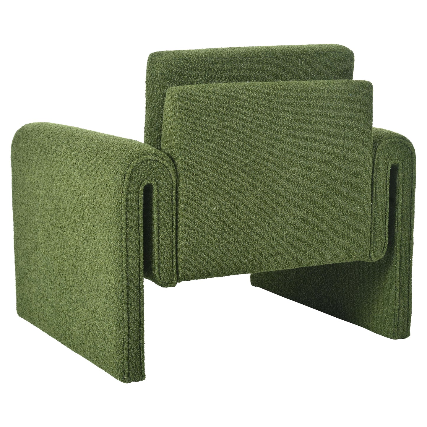Modern Boucle Upholstered Accent Chair Sturdy Support & Luxurious Comfort Solid, Manufactured Wood - Green