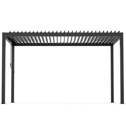 Louver Pergola Frame & Steel Louvers - Black