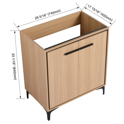 Bathroom Vanity Base With Storage Cabinet, Engineering Wood - Oak
