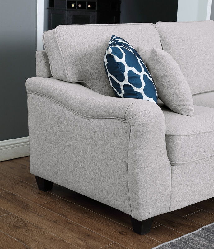 Leo - 8 Piece Modular L-Shape Sectional Sofa And Ottoman - Light Gray