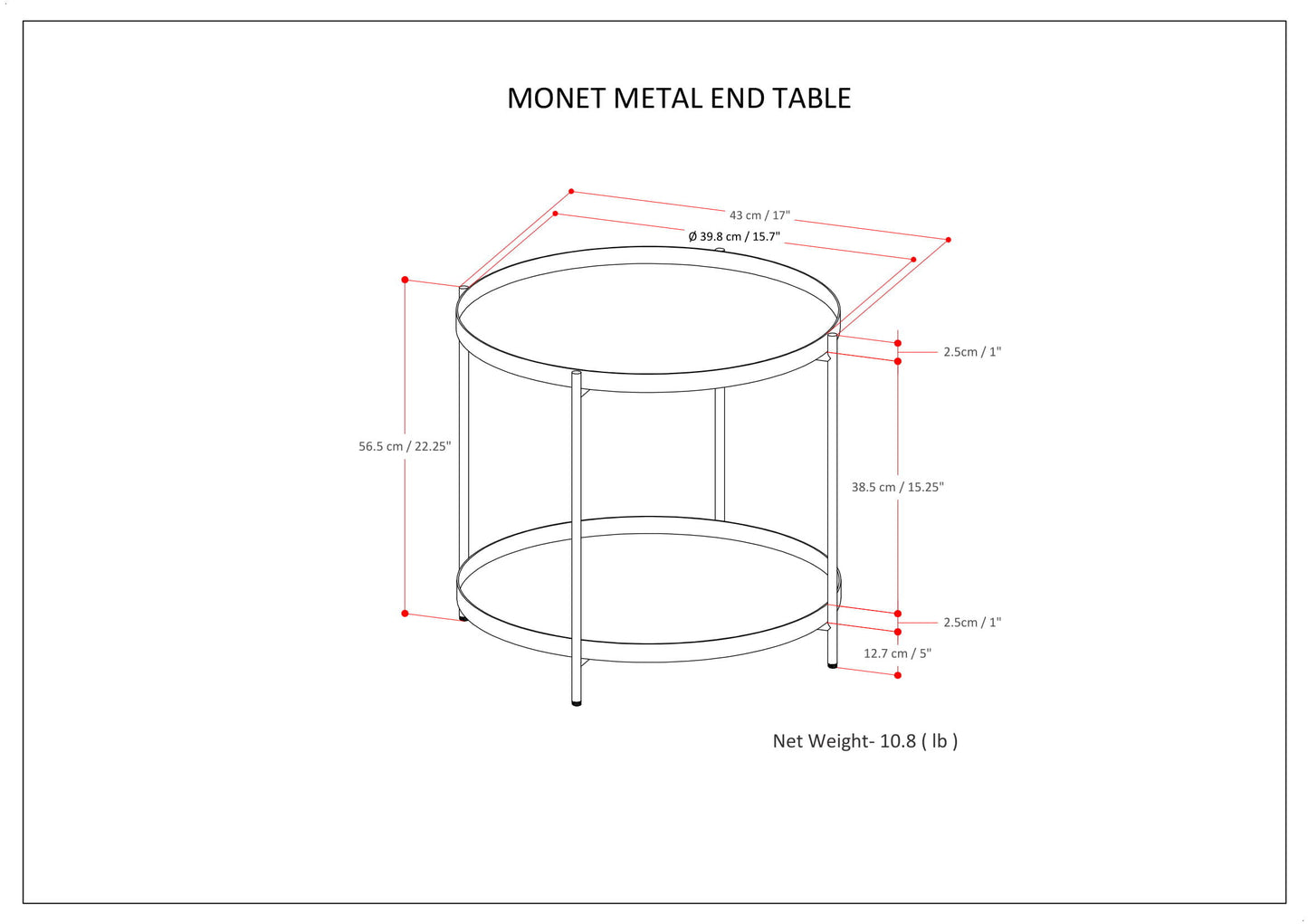 Monet - End Table - Black
