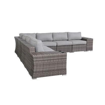 Outdoor Wicker Patio Sofa Quick Setup Pre Assembled Patio Furniture - Gray Mix