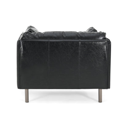 Vintage Lounge Chair With Polyester Upholstery - Black