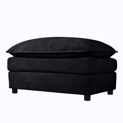 Oversized Recliner Chair With Movable Ottoman, Soft Chenille Upholstered Indoor Lounge Chair - Black