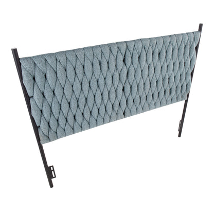 Braided Matisse - Queen Size Headboard - Black / Blue