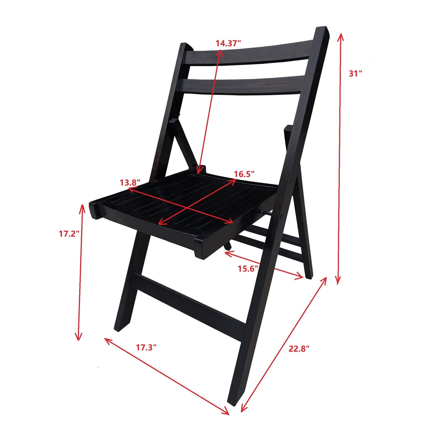 Folding Special Event Chairs, Foldable Style (Set of 4) - Black