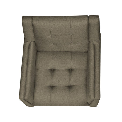 Upholstered Armchair With Button Tufting And Tapered Legs - Mocha