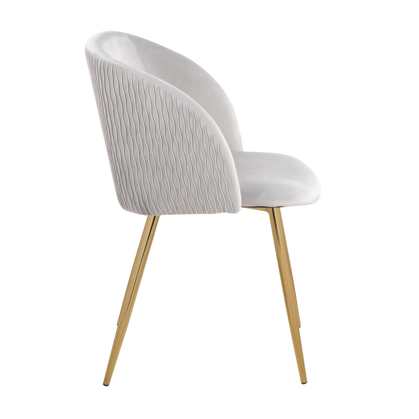 Fran - Pleated Waves Contemporary Chair (Set of 2) - Gold / Pleated Silver Waves