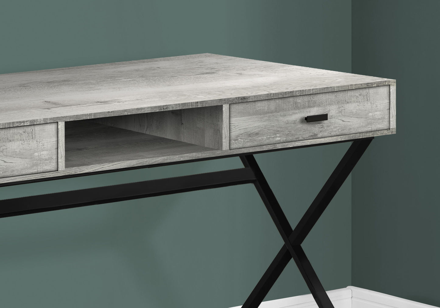 Computer Desk For Home Office, Laptop, Storage Drawers, Contemporary - Gray