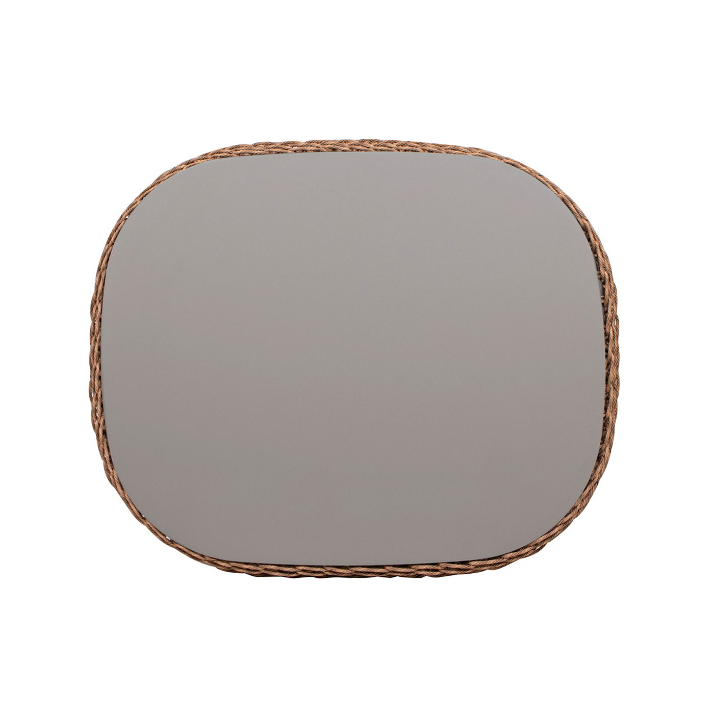 Willow - Oval Woven Patio Coffee Table, Wicker Frame - Wheat Beige / Golden Brown