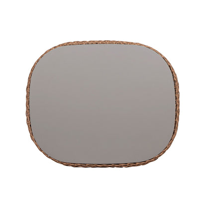 Willow - Oval Woven Patio Coffee Table, Wicker Frame - Wheat Beige / Golden Brown