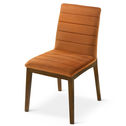 Ines - Dining Chair (Set of 2) - Brown / Burnt Orange