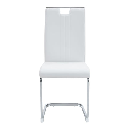 (Set of 4) Material Bow Shaped Chairs Adding Fashion To Minimalist And Contemporary Home Styles - White
