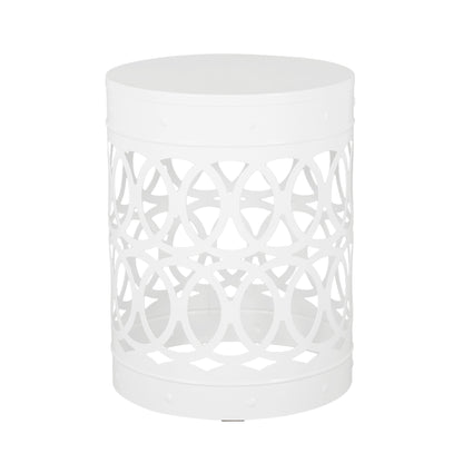 Outdoor Metal (Set of 2) End Table - White