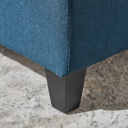 Nebulous - Fabric Upholstered Ottoman With Storage And Diamond Tufted Seat - Navy Blue