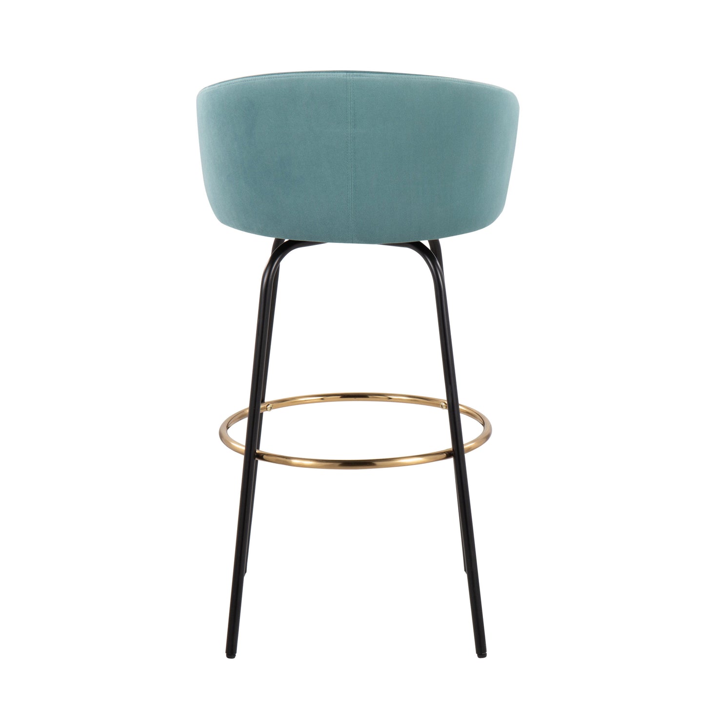 Claire - Contemporary / Glam Barstool With Footrest (Set of 2) - Black / Light Blue