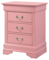 Louis Phillipe - 3 Drawer Nightstand - Pink