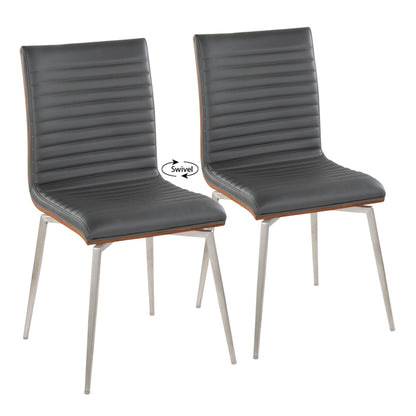 Mason - Contemporary Dining Chair With Swivel (Set of 2) - Walnut / Gray