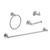 Bathroom Set 4 Pack With Towel Bar Racks, Toilet Paper Holder, Ring, Hook, Stainless Steel - Brushed Nickel