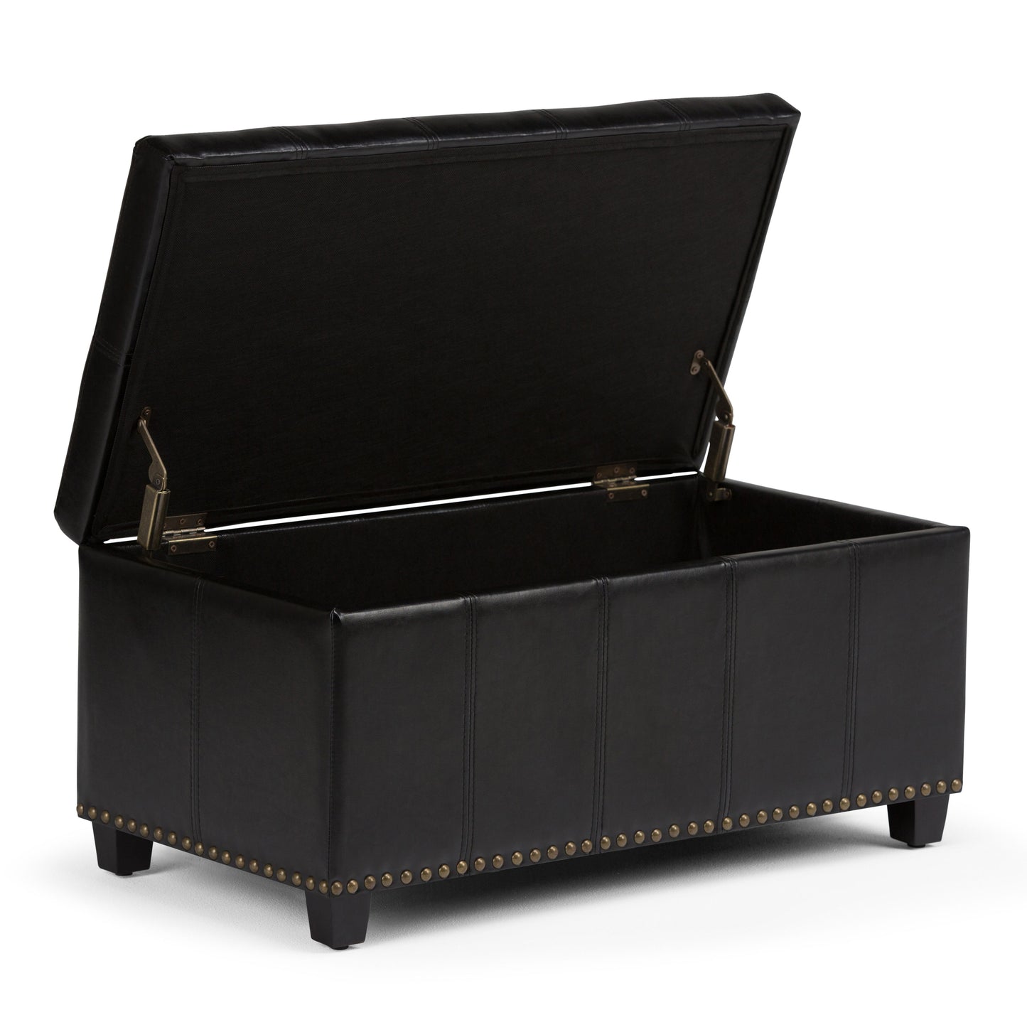 Amelia - Storage Ottoman Bench - Midnight Black