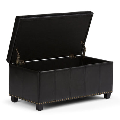 Amelia - Storage Ottoman Bench - Midnight Black