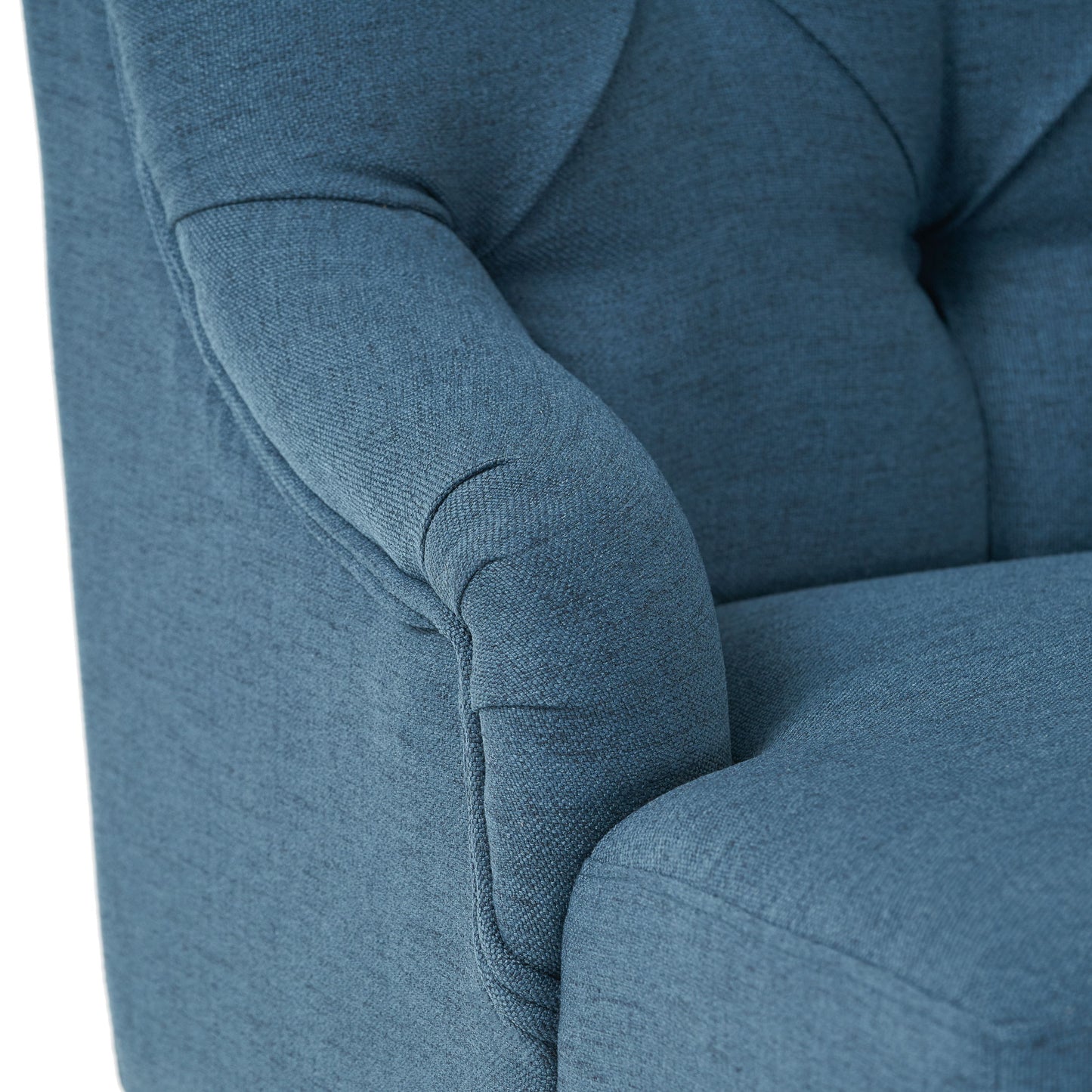 Nicole - French Style Upholstered Loveseat With Tufted Backrest - Navy Blue