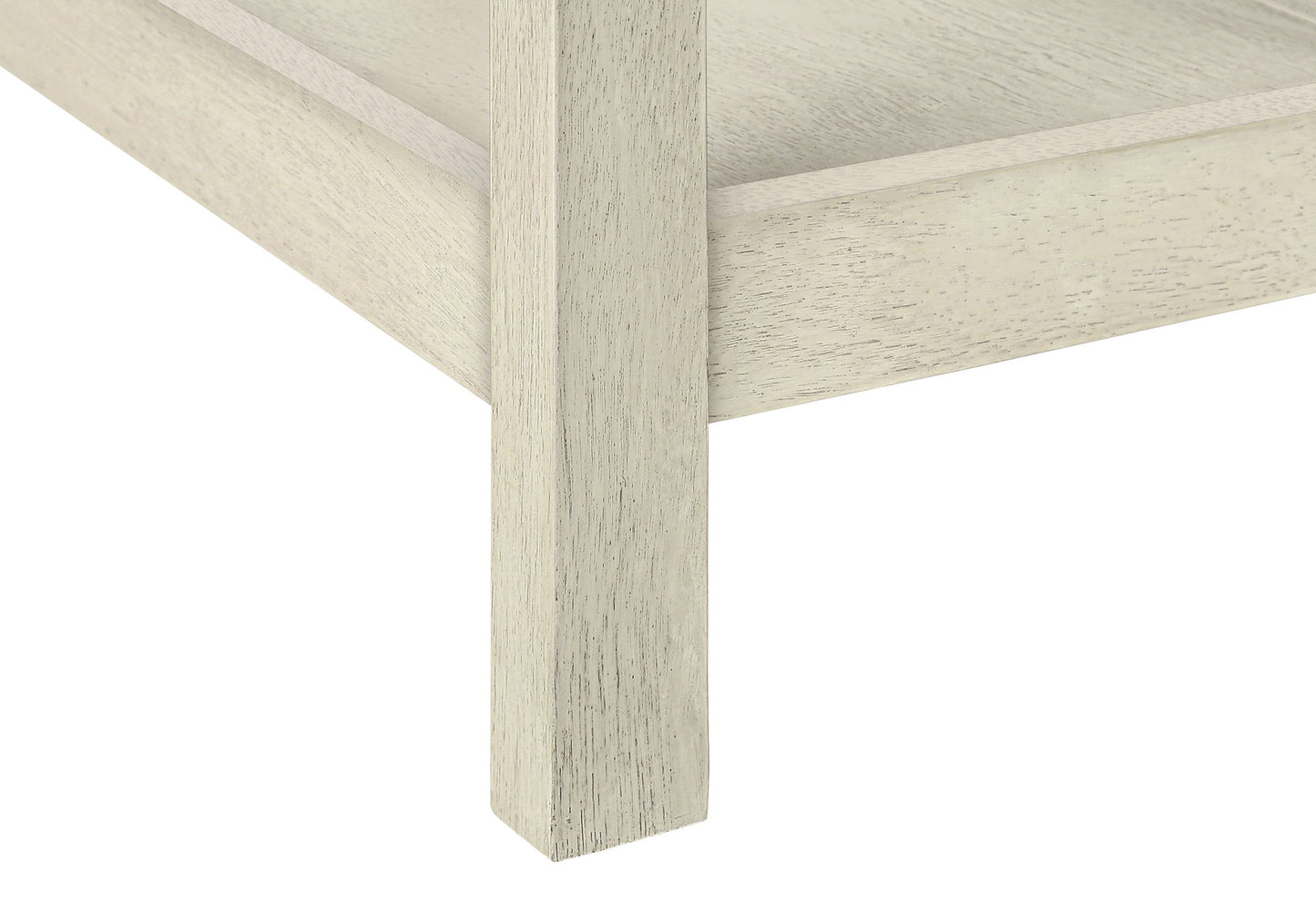 Accent End Table, 2 Tier, Narrow, Lamp, Storage Drawer, Transitional - White