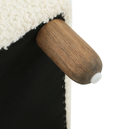 Elegant Ottoman Upholstered Footrest With Durable Polyester Blend And Solid Frame - White