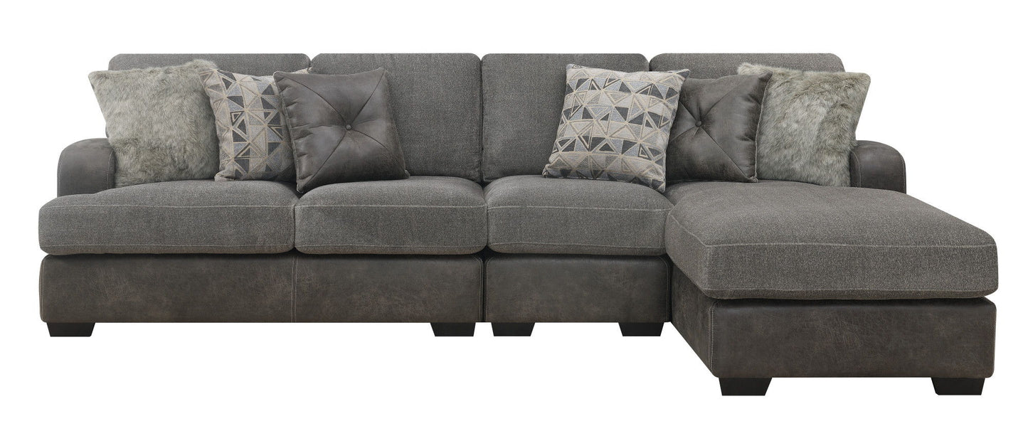 Grennburg - Modular 3 Piece Chaise Sectional - Gray