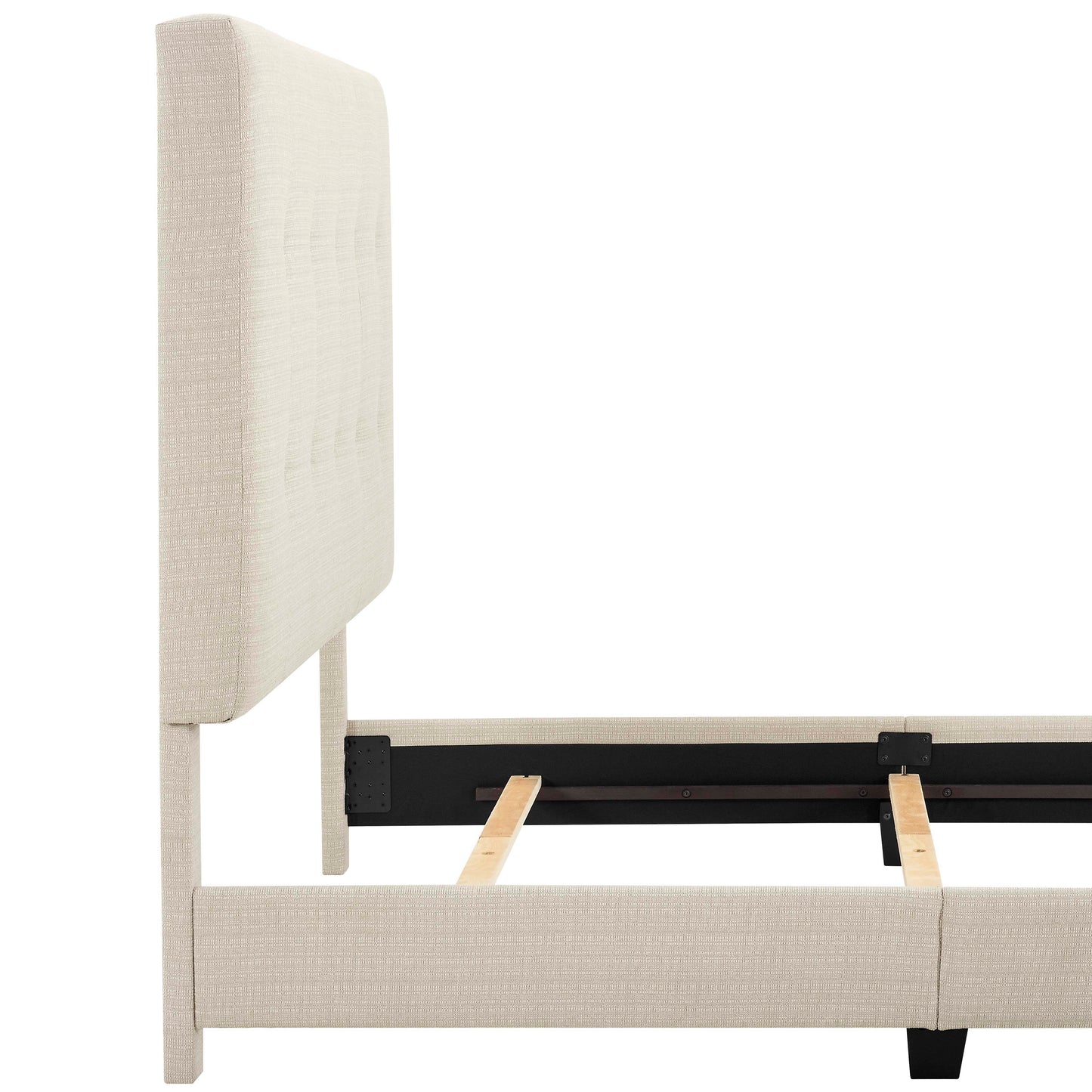 Queen Size Tufted Upholstered Platform Bed - Beige