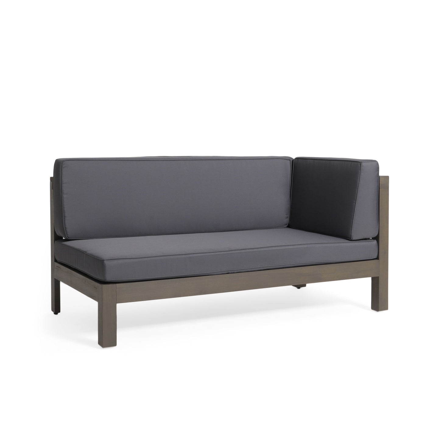 Brava - X Back Right Corner Bench (Set of 2) With Water Resistant Cushions - Dark Gray