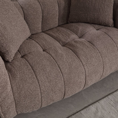Soft Beanbag Chair With High Resilience Foam Core For Two People - Brown