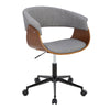 Vintage Mod - Mid-Century Modern Office Chair - Walnut / Light Gray